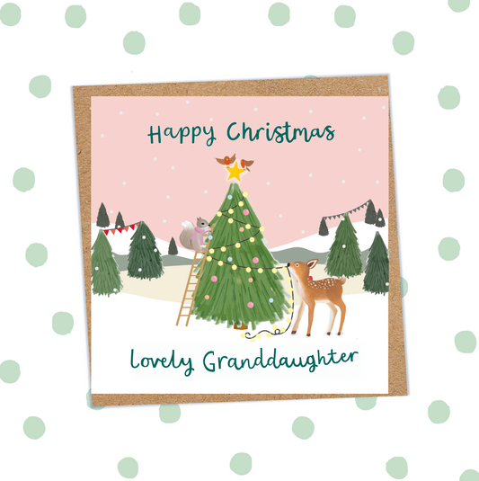 Happy Christmas Lovely Granddaughter Card (Pack 6)