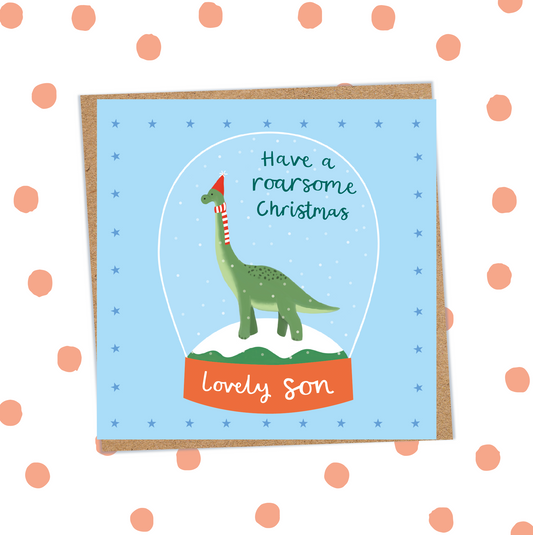 Roarsome Christmas Son Card (Pack 6)