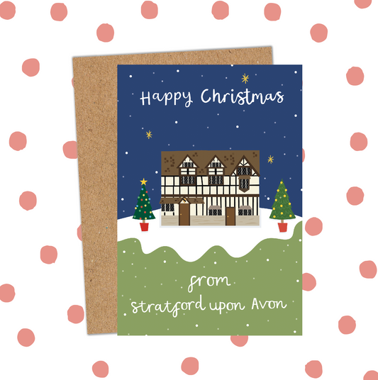 Happy Christmas from Stratford upon Avon Card (Pack 6)