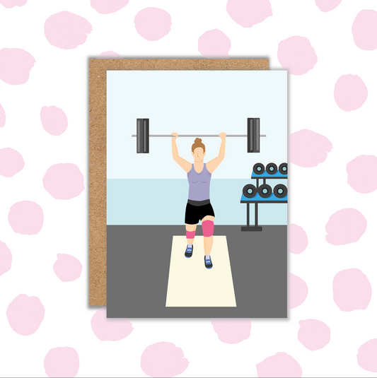 Weight Lifter Female Card (Pack 6)