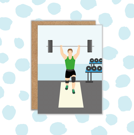 Weight Lifter Male Card (Pack 6)