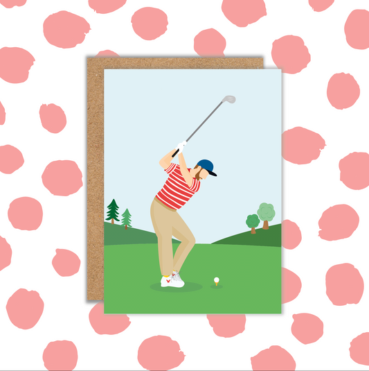 Golfer Male Card (Pack 6)