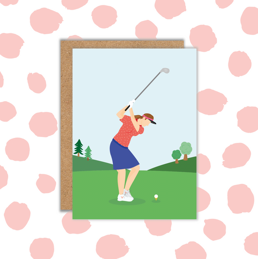Golfer Female Card (Pack 6)