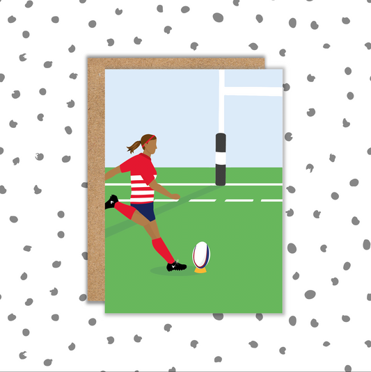 Rugby Player Black Female Card (Pack 6)