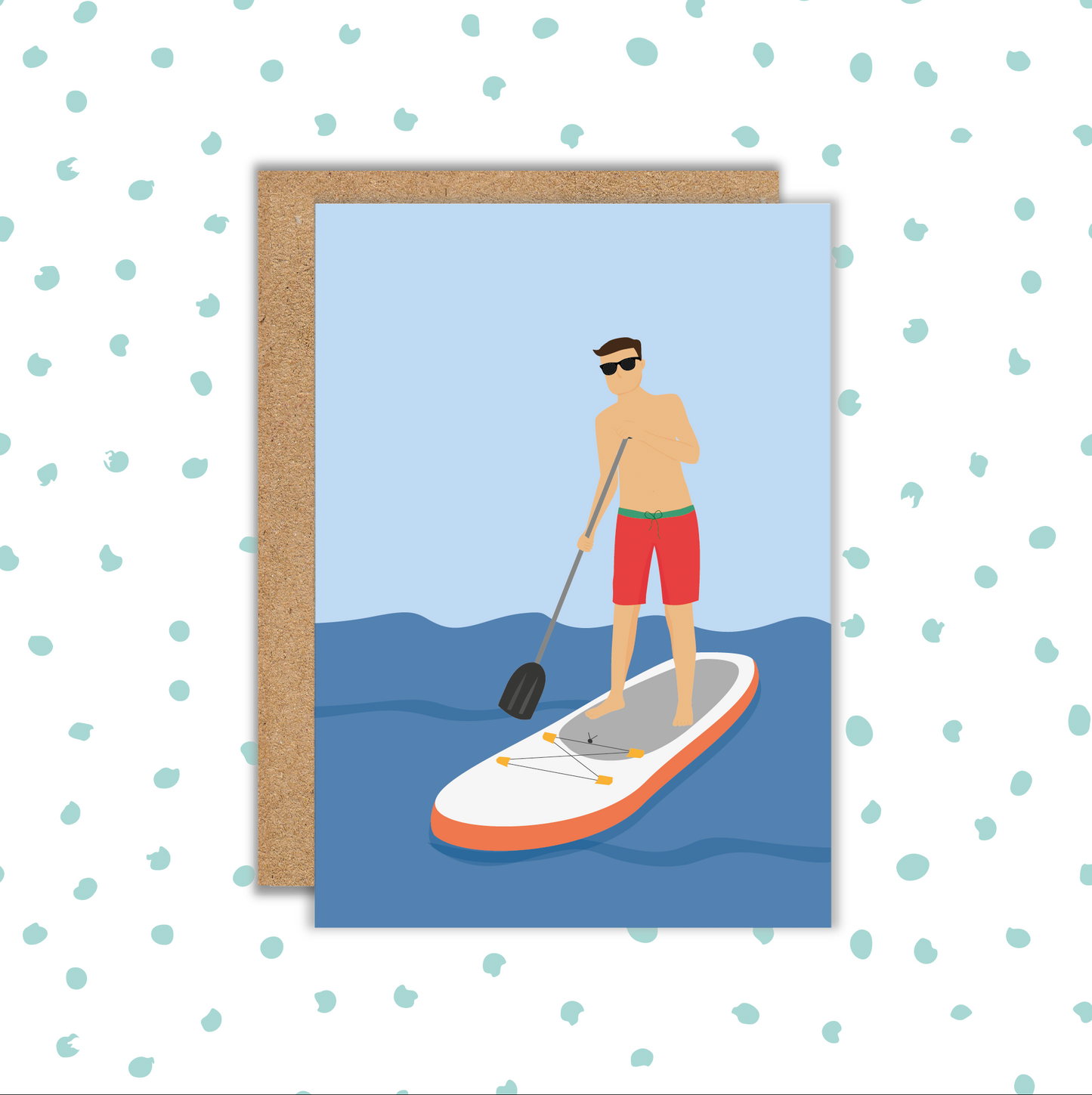 Paddle Board Male Card (Pack 6)