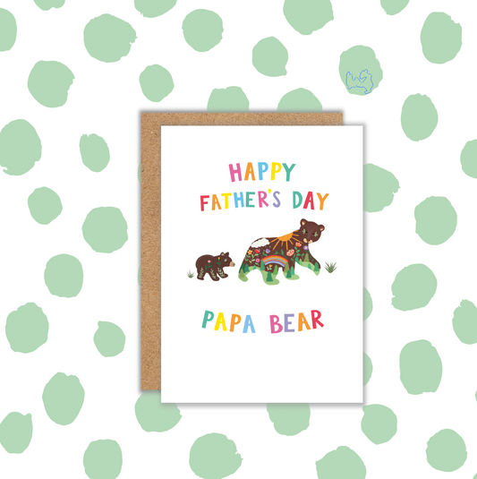 Happy Father's Day Papa Bear A6 Card (Pack 6)