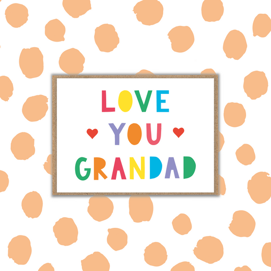 Love You Grandad Card (Pack 6)