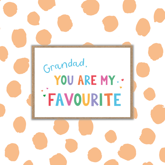 Grandad You Are My Favourite Card (Pack 6)