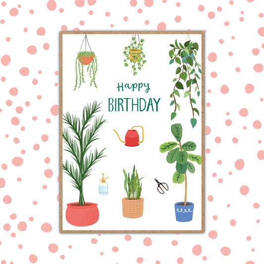 House Plant Birthday Card (Pack 6)