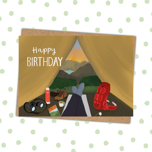Camping Birthday Card A6 (Pack of 6)