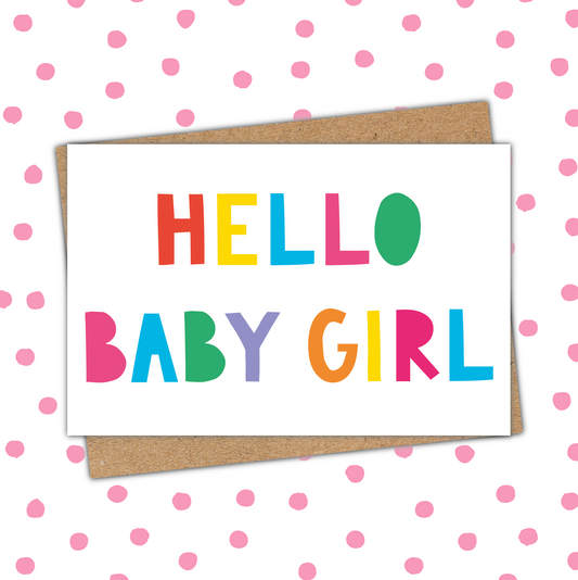 Hello Baby Girl Card (Pack 6)