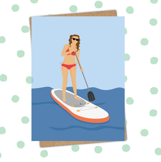 Paddle Board Female Card (Pack 6)