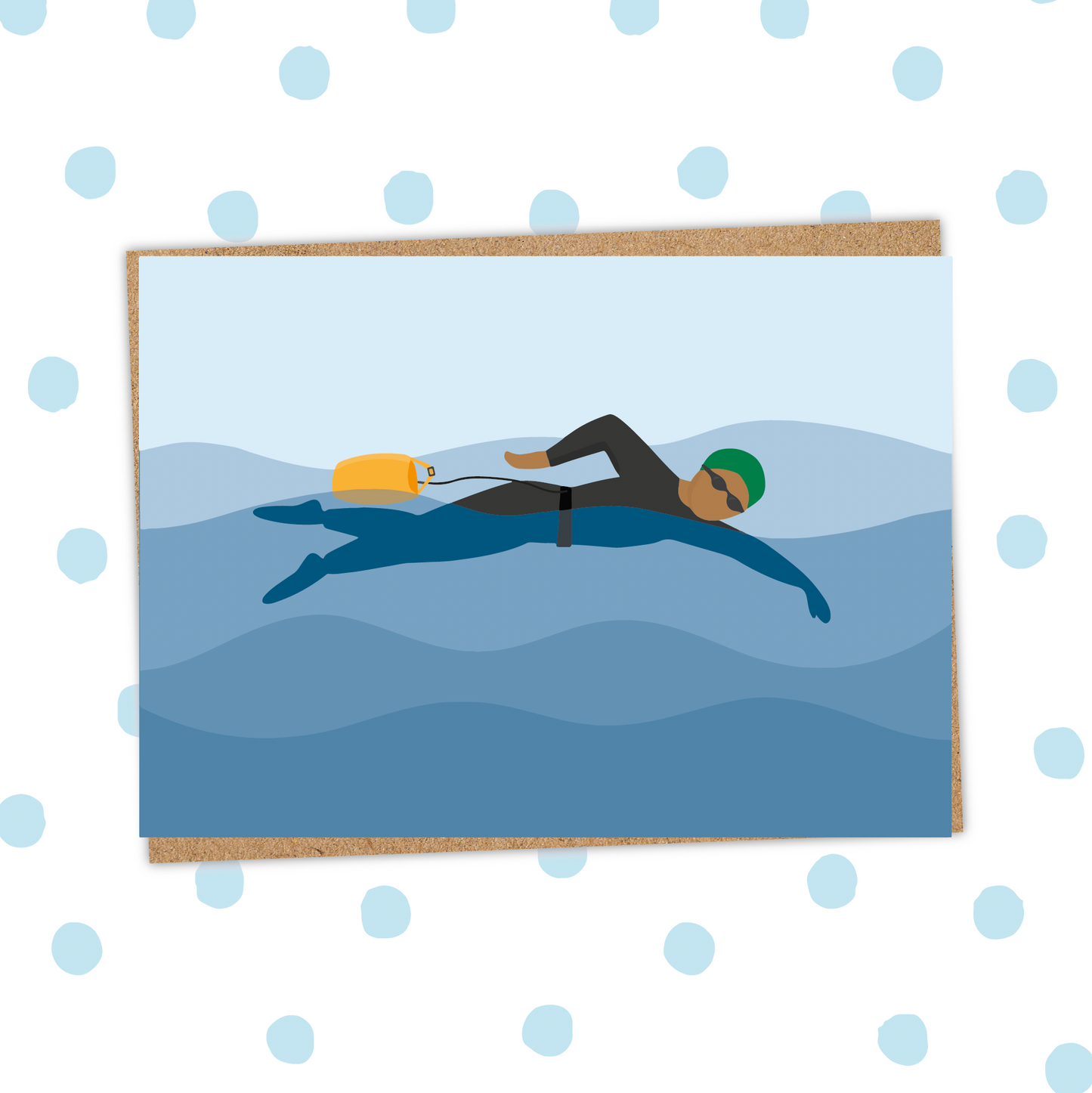 Swimming Black Male Card (Pack 6)