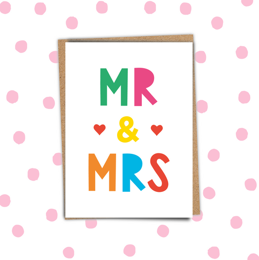 Mr and Mrs Wedding Card (Pack 6)