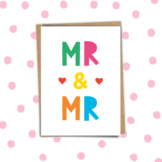 Mr and Mr Wedding Card (Pack 6)