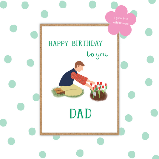 Dad Gardening Birthday Seed Card (Pack 6)