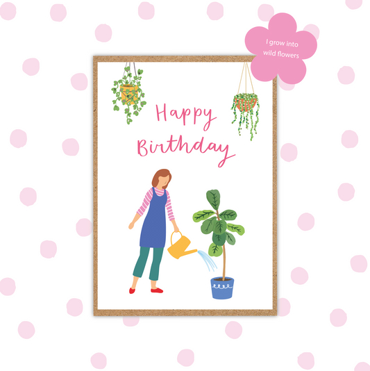 Happy Birthday House Plant Seed Card (Pack 6)