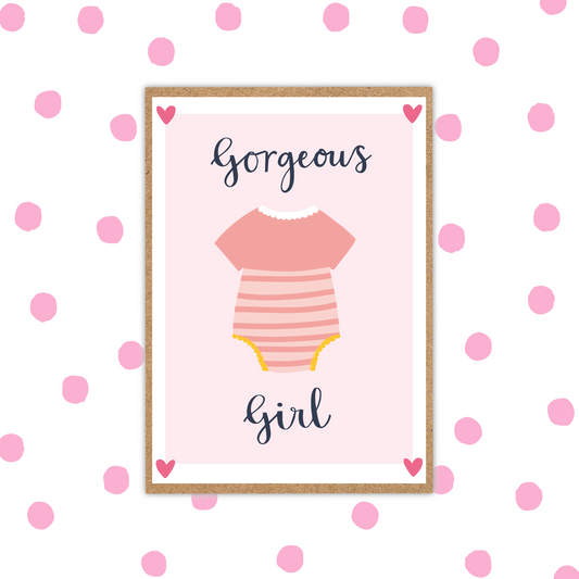 Gorgeous Girl New Baby Card (Pack 6)