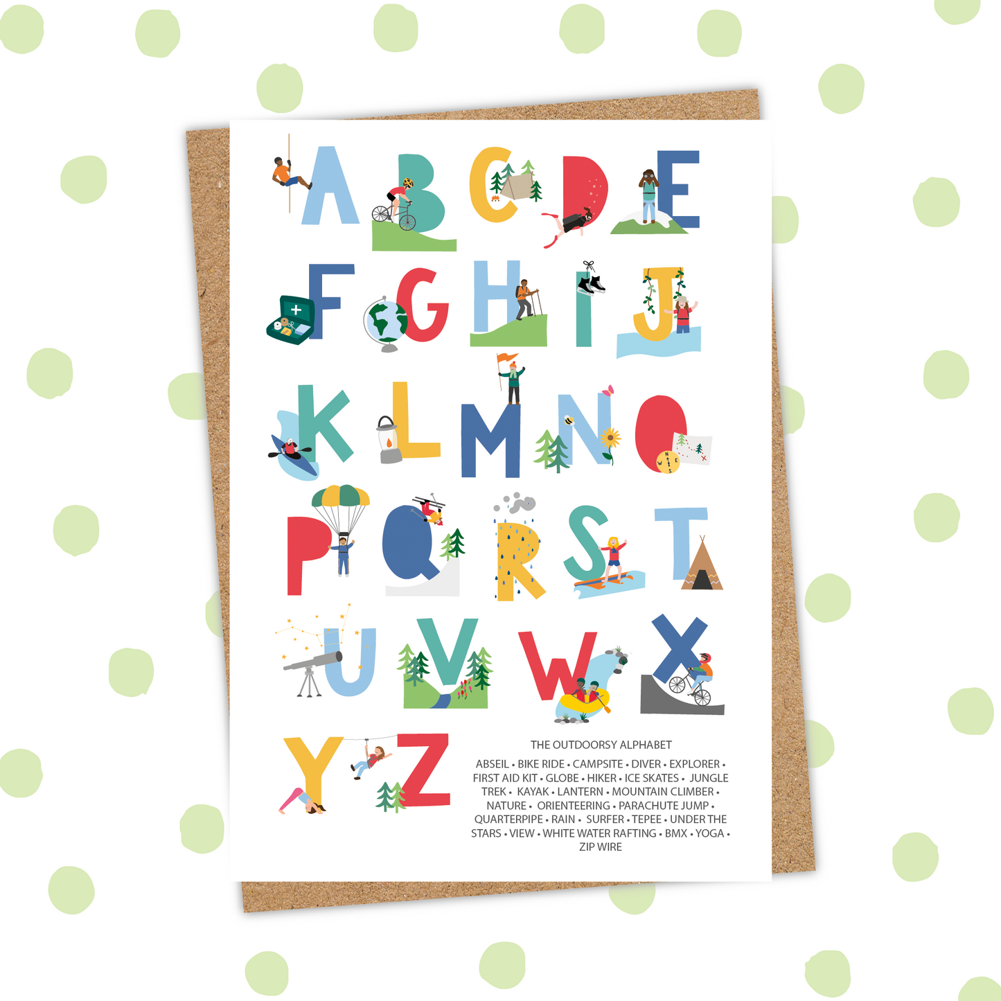 The Outdoorsy Alphabet Card (Pack 6)