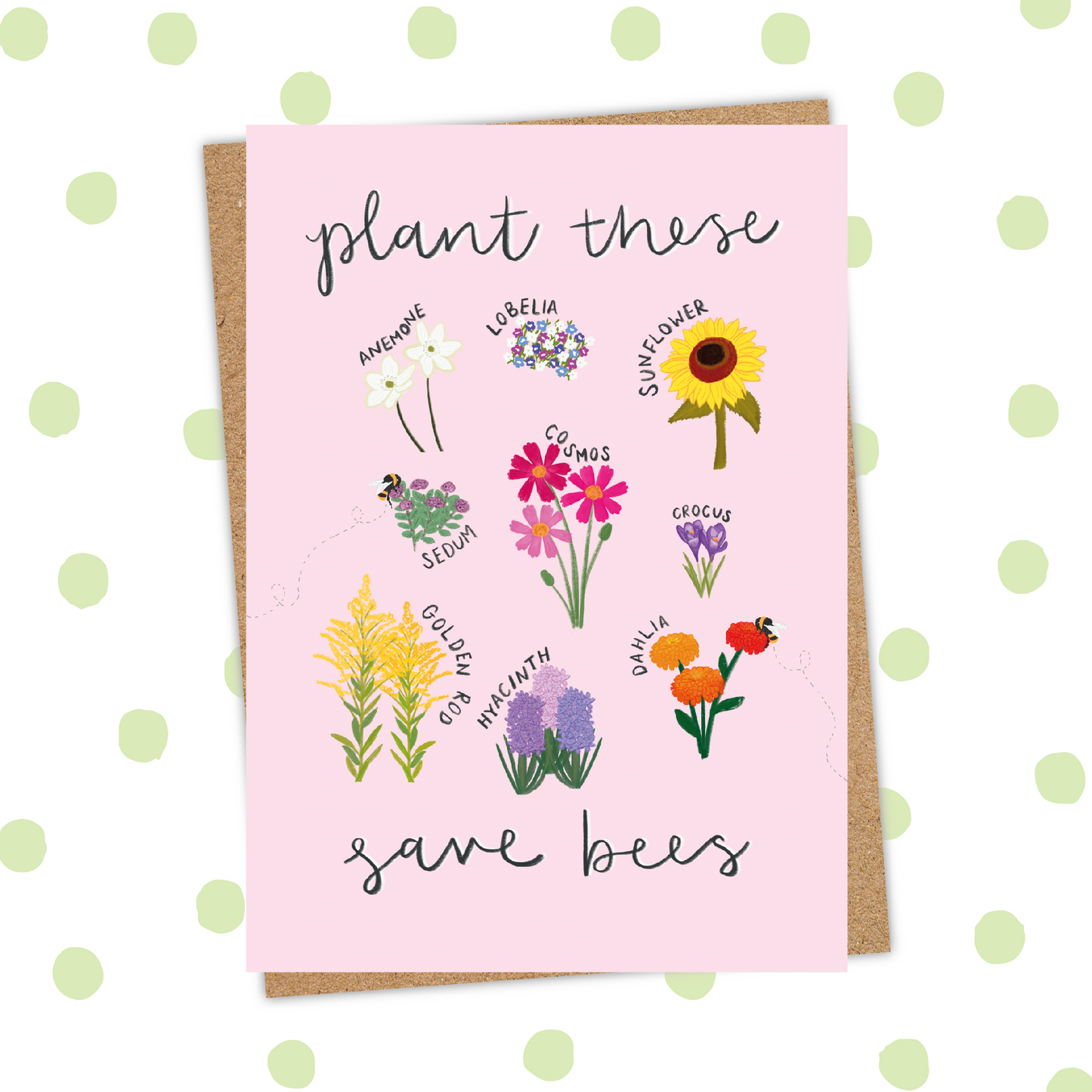 Plant These Save Bees Card (Pack 6)