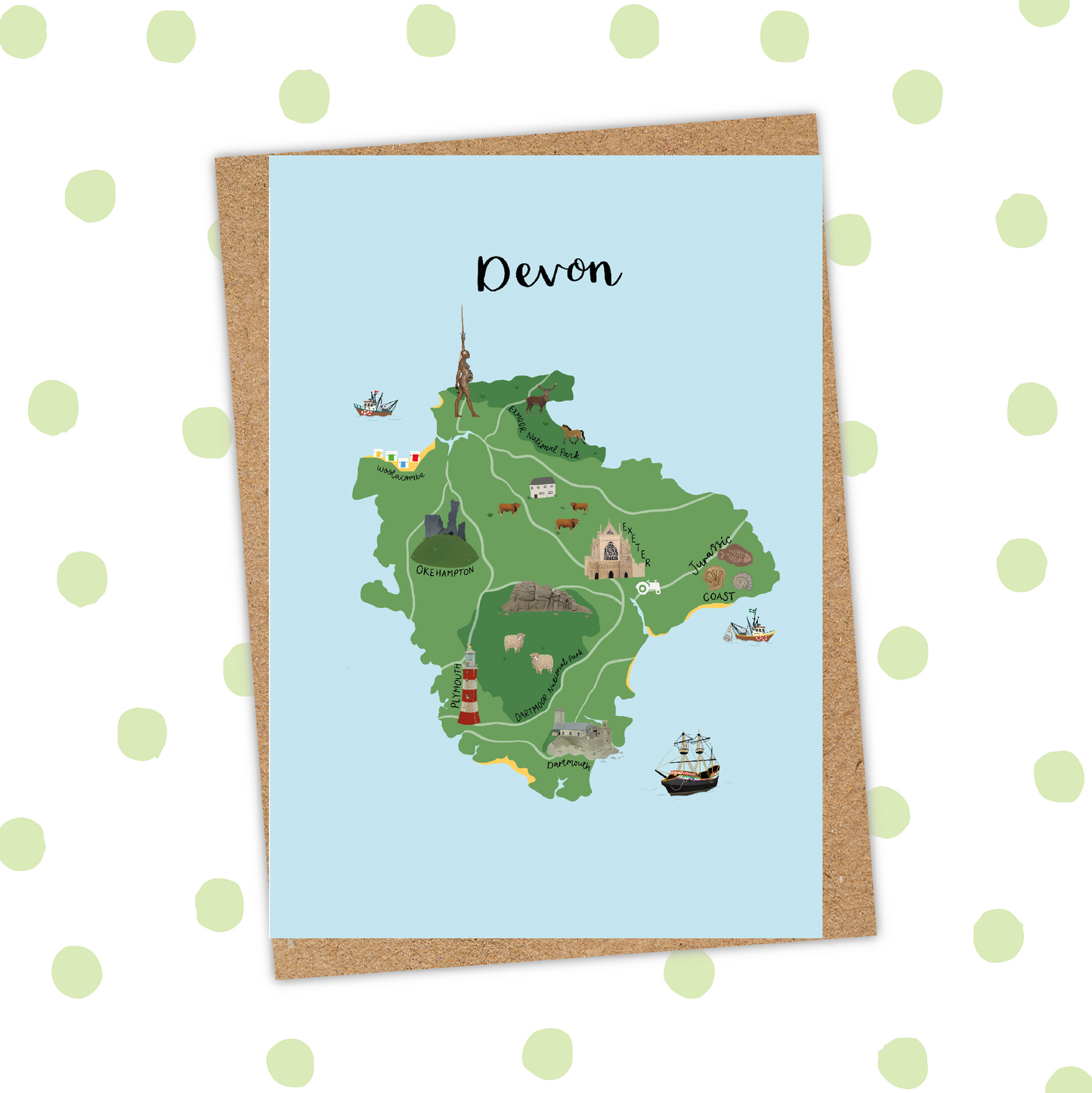 Devon Map Card (Pack 6)