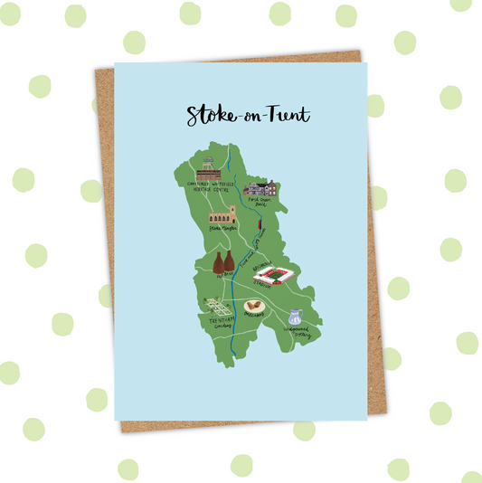 Stoke on Trent Map Card (Pack 6)