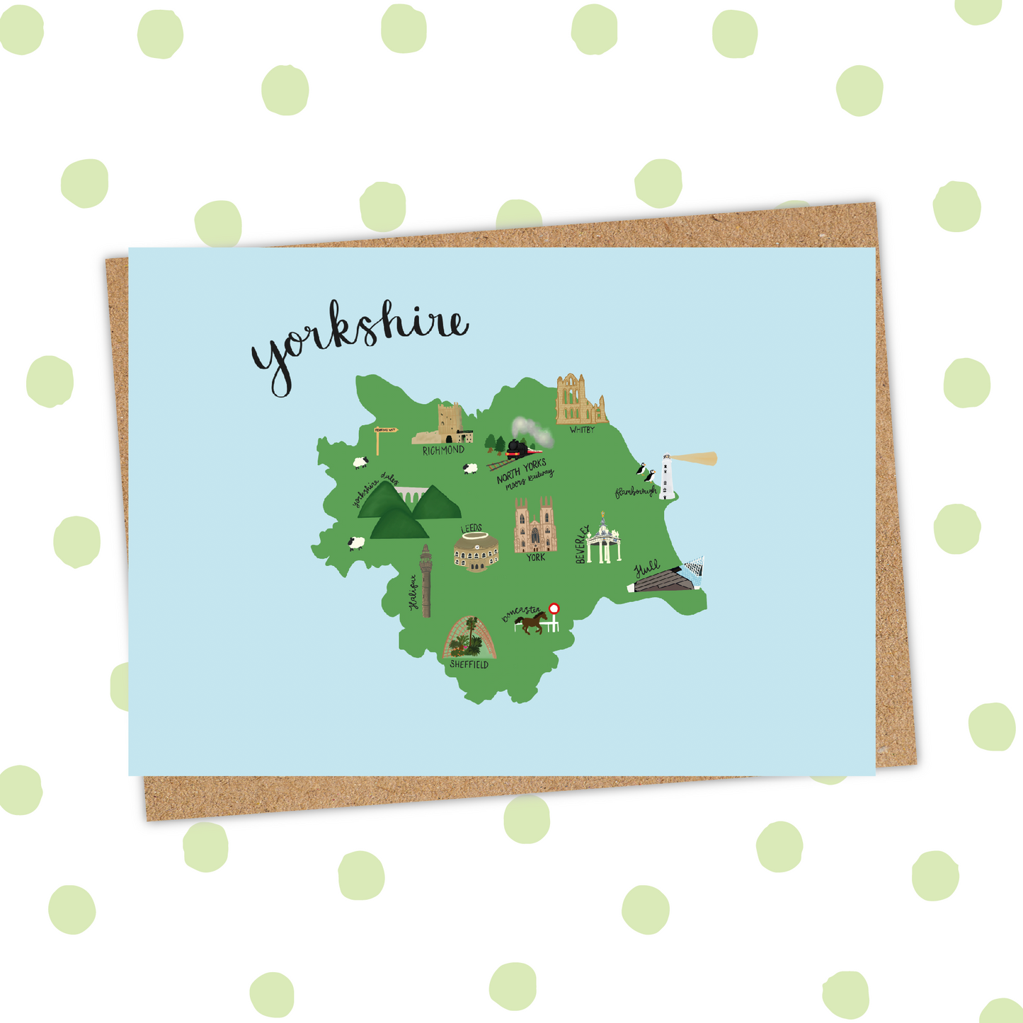 Yorkshire Map Card (Pack 6)