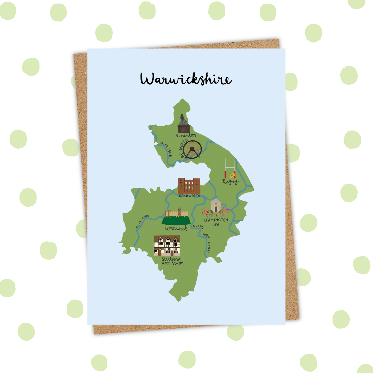 Warwickshire Map Card (Pack 6)