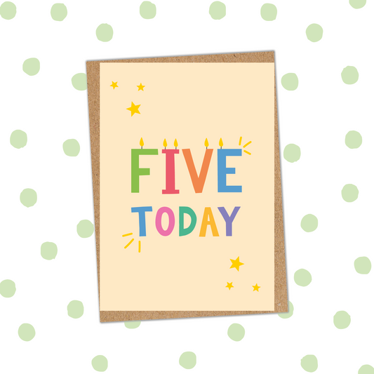 Five Today Foiled Birthday Card (Pack 6)