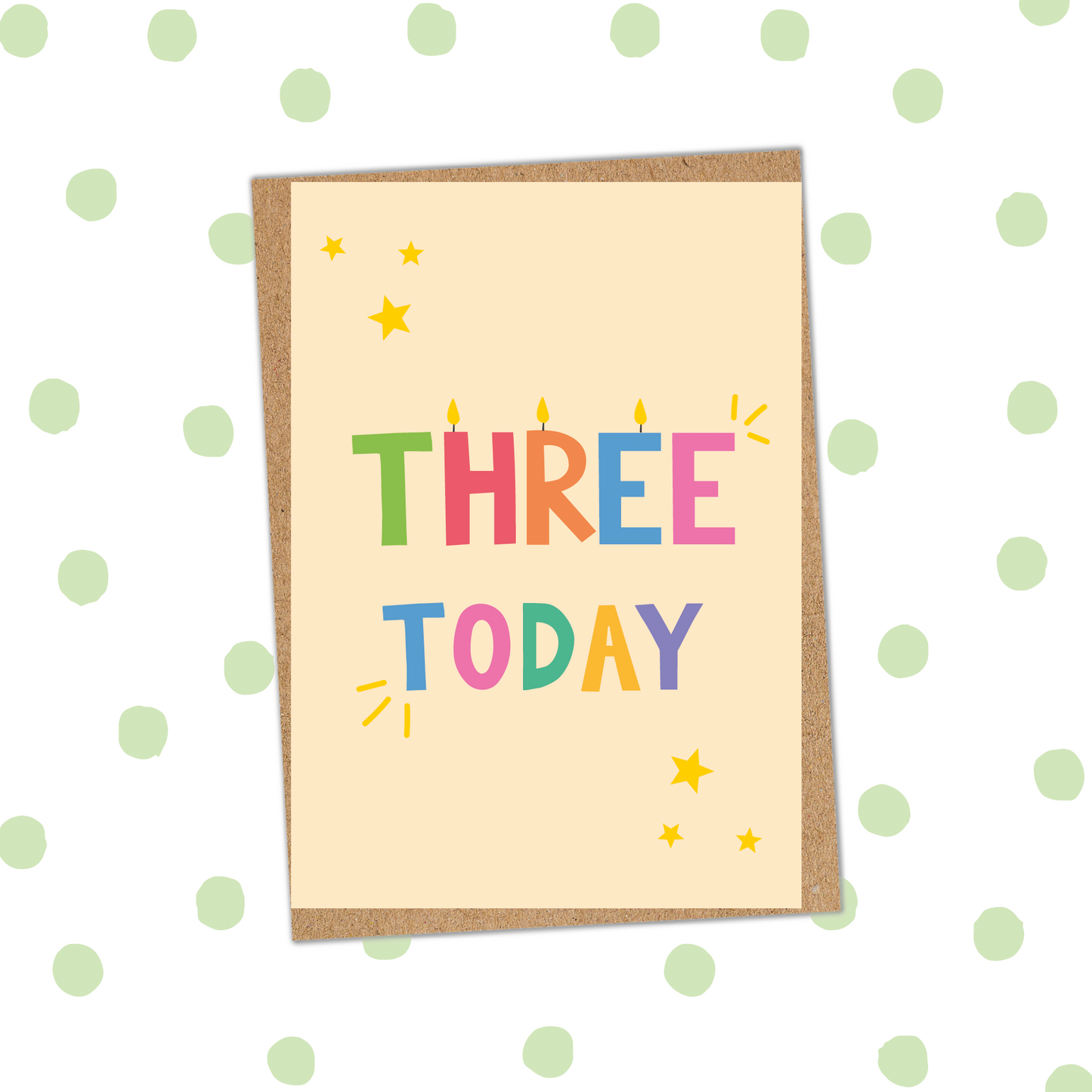 Three Today Foiled Birthday Card (Pack 6)