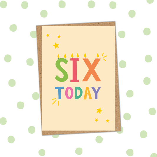 Six Today Foiled Birthday Card (Pack 6)
