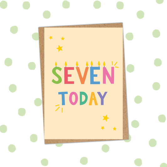 Seven Today Foiled Birthday Card (Pack 6)