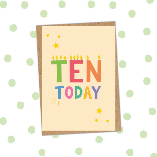 Ten Today Foiled Birthday Card (Pack 6)