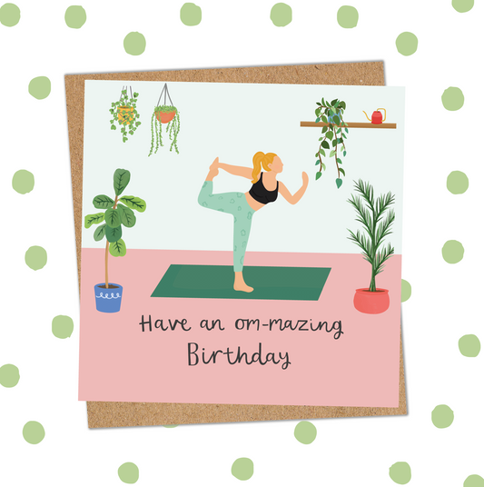 Yoga Om-mazing Birthday Card (Pack 6)