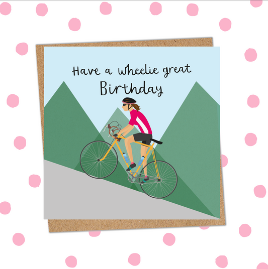 Wheelie Great Female Birthday Card (Pack 6)