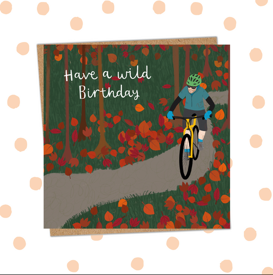 Mountain Biker Birthday Card (Pack 6)