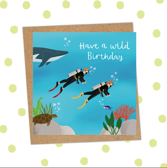Scuba Diving Birthday Card (Pack 6)