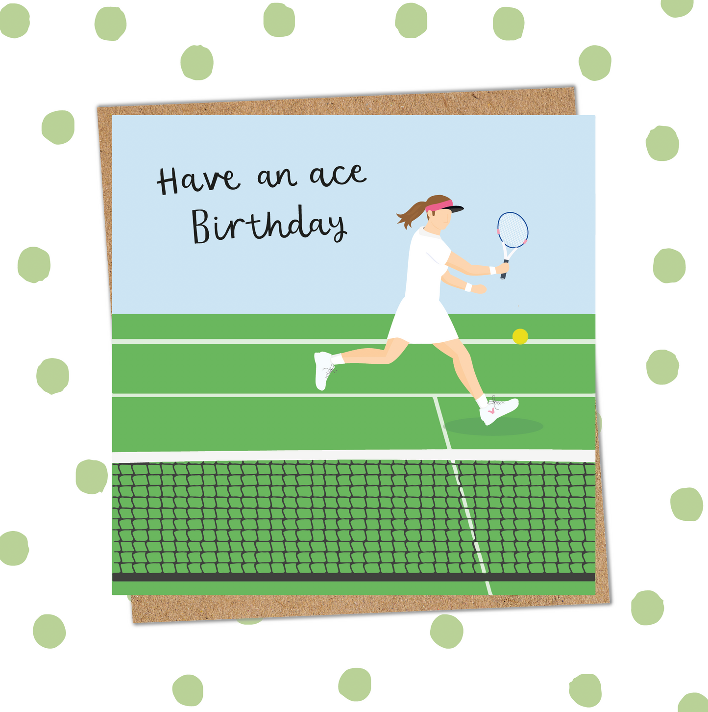 Ace Tennis Female Birthday Card (Pack 6)