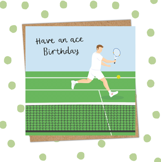 Ace Tennis Male Birthday Card (Pack 6)