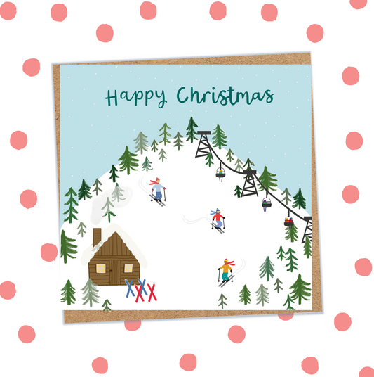 Skiing Christmas Card (Pack 6)